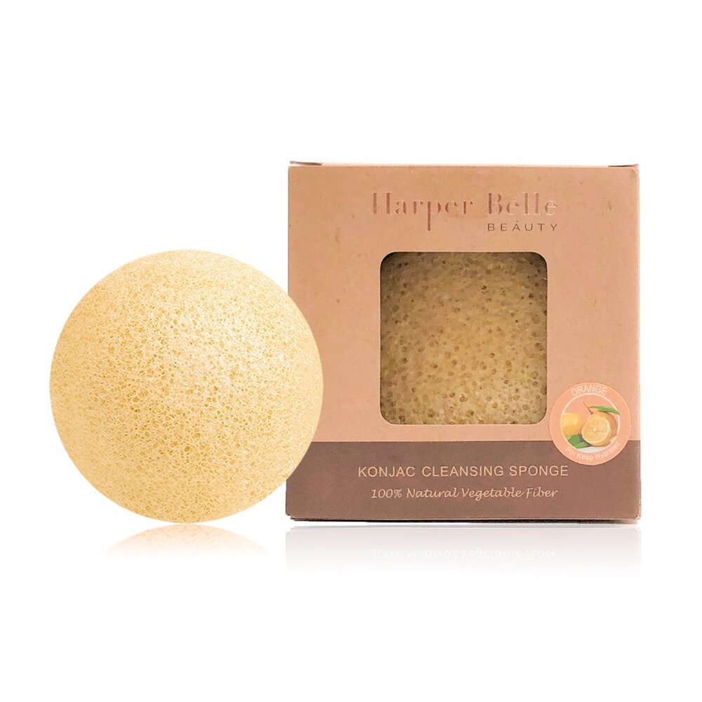 HARPER BELLE BEAUTY Organic Konjac Sponge | Citrus Fruit for Dry Skin